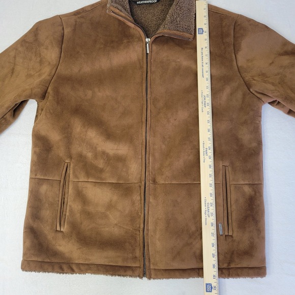 Weatherproof Garment Co Men's XL‎ Full Zip Jacket Tan Brown Faux Suede - Picture 4 of 12